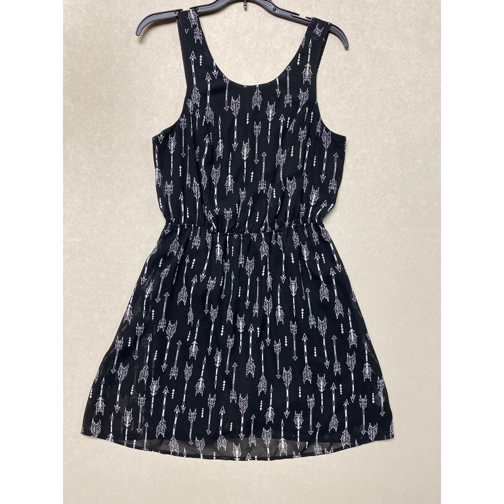 Charlotte Russe Black White Arrow Print Cutout Back Dress Womens Medium